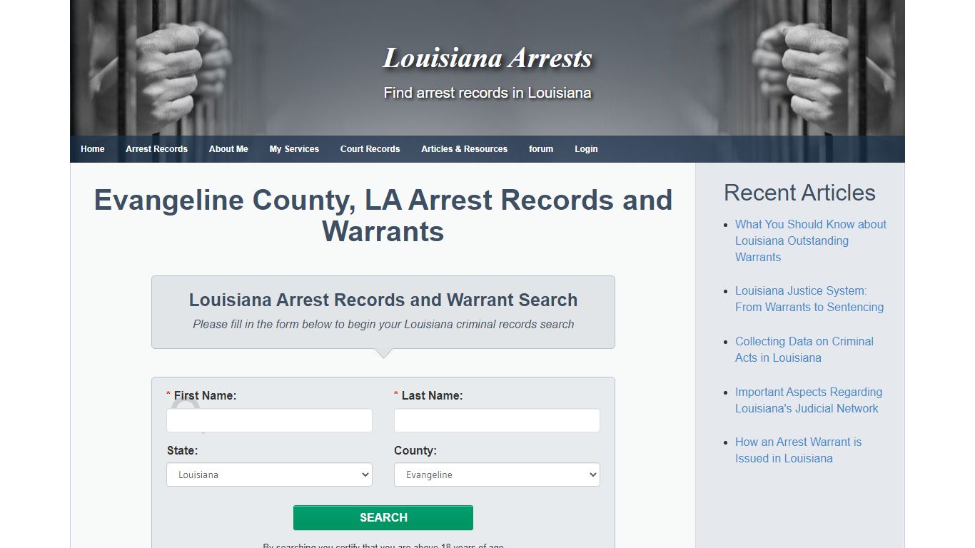 Evangeline County, LA Arrest Records and Warrants